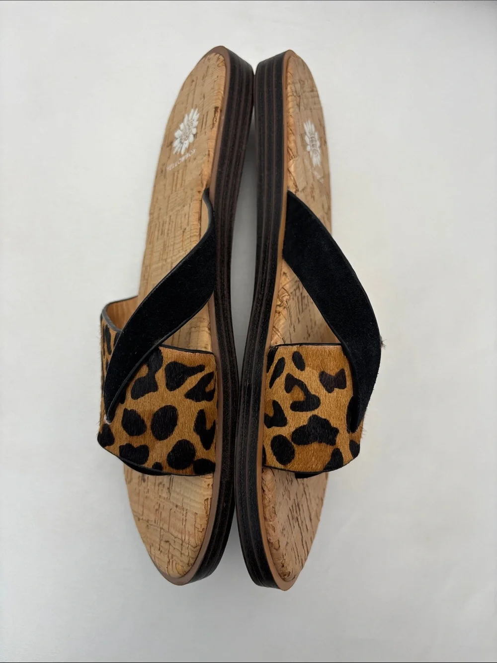 Yellow Box Women’s 7 Leopard Print Slide Sandals - Black & Tan#394 - Picture 8 of 15